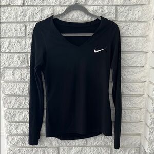 Nike Black Fitted Long Sleeve Tee